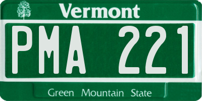 VT license plate PMA221