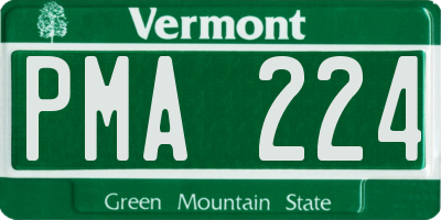 VT license plate PMA224
