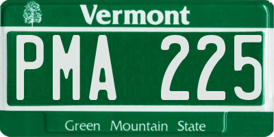 VT license plate PMA225