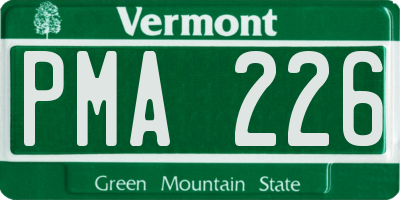 VT license plate PMA226