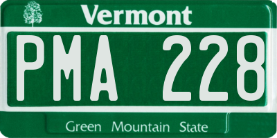 VT license plate PMA228