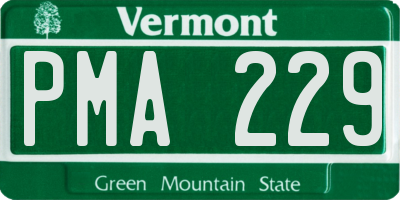 VT license plate PMA229