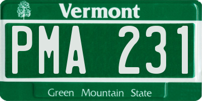 VT license plate PMA231