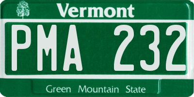 VT license plate PMA232