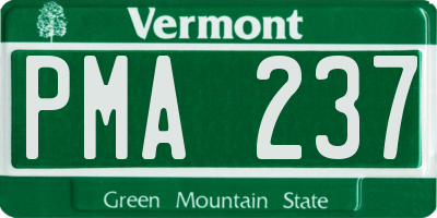 VT license plate PMA237
