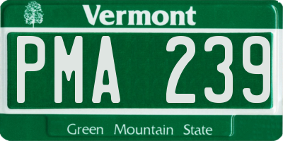VT license plate PMA239