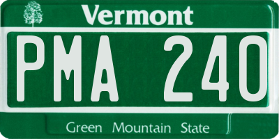 VT license plate PMA240