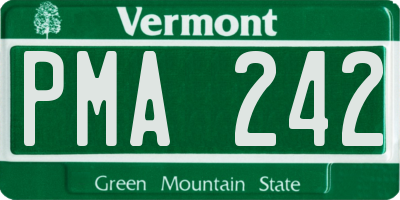 VT license plate PMA242