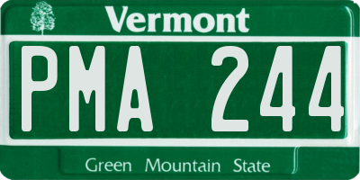 VT license plate PMA244
