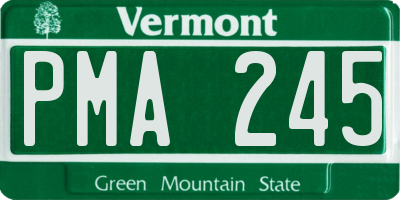VT license plate PMA245