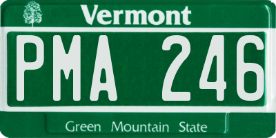 VT license plate PMA246