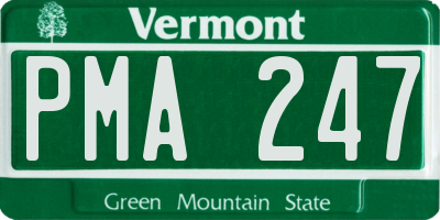 VT license plate PMA247