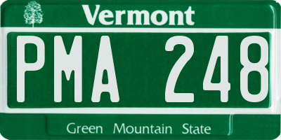 VT license plate PMA248