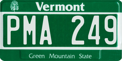 VT license plate PMA249