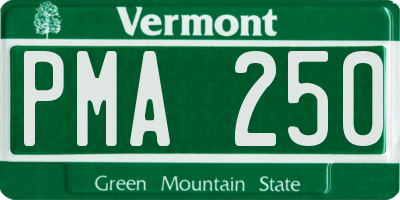 VT license plate PMA250