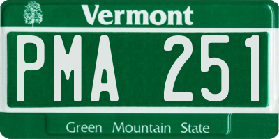 VT license plate PMA251