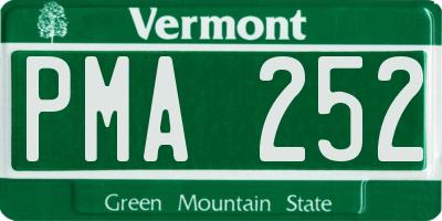 VT license plate PMA252