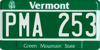 VT license plate PMA253