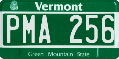 VT license plate PMA256