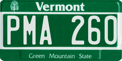 VT license plate PMA260