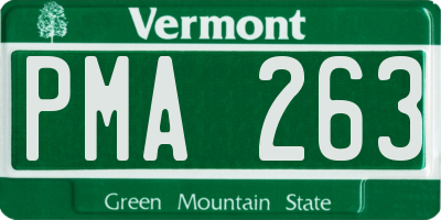 VT license plate PMA263