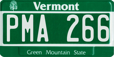 VT license plate PMA266