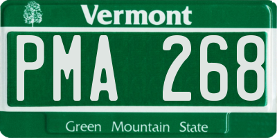 VT license plate PMA268