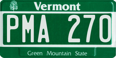 VT license plate PMA270
