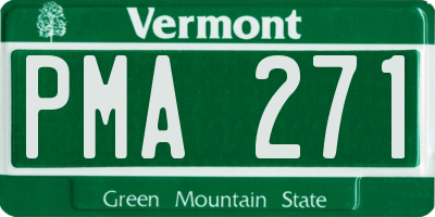 VT license plate PMA271