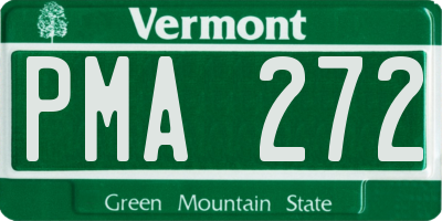VT license plate PMA272