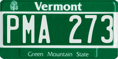 VT license plate PMA273