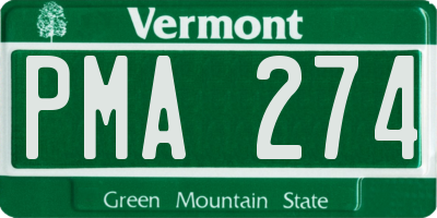 VT license plate PMA274