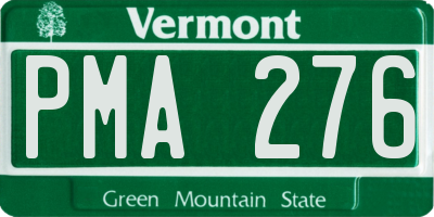 VT license plate PMA276