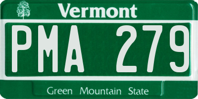 VT license plate PMA279
