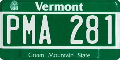 VT license plate PMA281