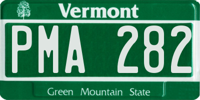 VT license plate PMA282