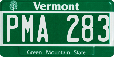 VT license plate PMA283