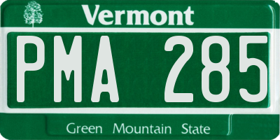 VT license plate PMA285