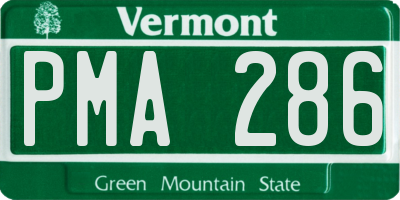 VT license plate PMA286
