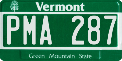 VT license plate PMA287