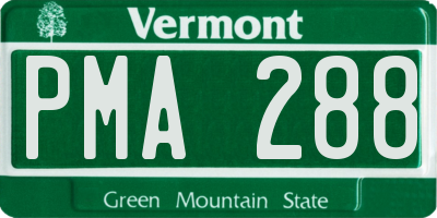 VT license plate PMA288