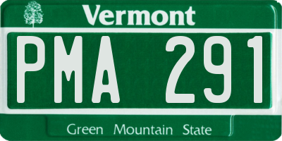 VT license plate PMA291