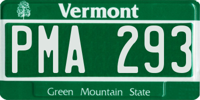 VT license plate PMA293
