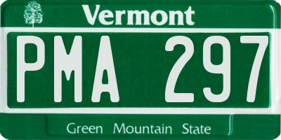 VT license plate PMA297