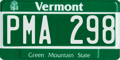VT license plate PMA298