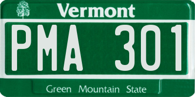 VT license plate PMA301