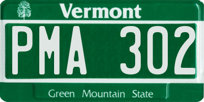 VT license plate PMA302