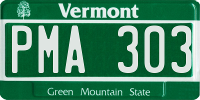 VT license plate PMA303