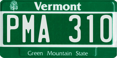 VT license plate PMA310