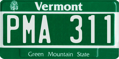 VT license plate PMA311